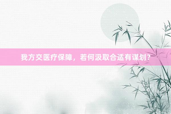 我方交医疗保障，若何汲取合适有谋划？